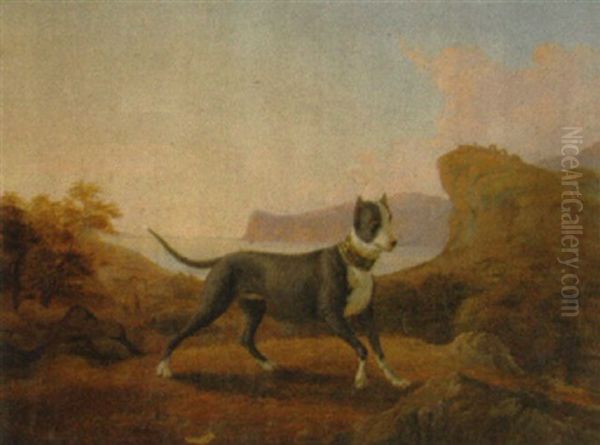 Sudliche Landschaft Mit Hund by Christian (Johann Chr. Leberecht) Grabau