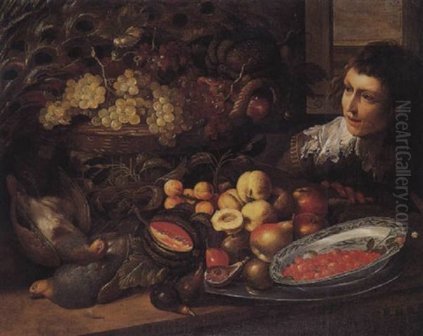 Grosses Fruchtesstilleben Mit Einem Pagen by Gommaert Van Der Gracht