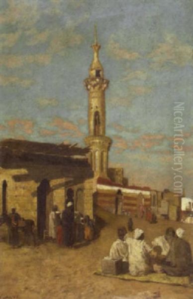 A View Of The Old Mosque Near The Citadel In Cairo by William Graham