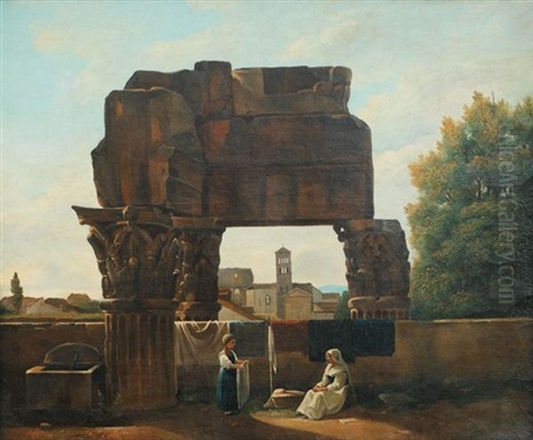 Le Temple De Vespasien A Rome by Francois Marius Granet