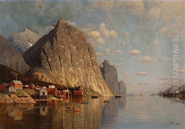 Ansicht Eines Fjordes Mit Fischerdorf by Fritz Grebe