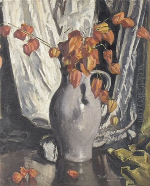 Still Life With Physalis And Jug by Walter Graham Grieve