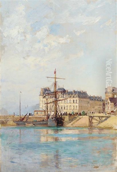 The Port Of Saint Valery En Caux by Nikolai Nikolaevich Gritsenko