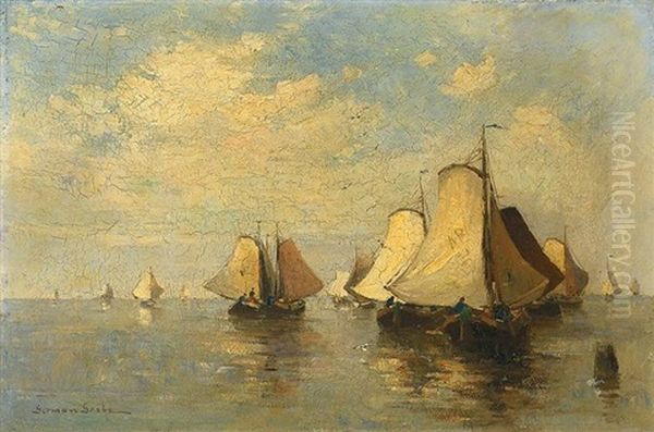 Segelboote In Der Lagune by Hermann Grobe