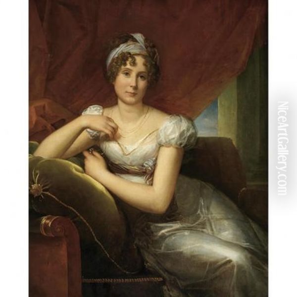 A Lady Seated On A Marquise by Antoine Jean (Baron Gros) Gros