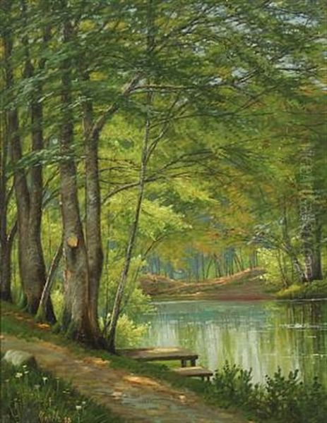 Forest Scenery With A Stream by Vilhelm Groth