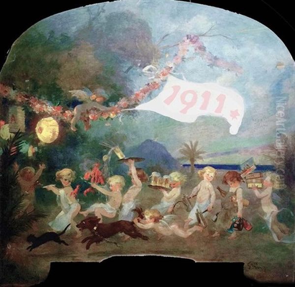 Allegorie A L'ete - Carnaval De Nice, 1911 by Jules Alexandre Gruen