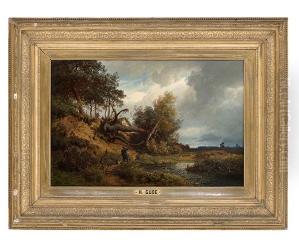 Storm On The Heath by Hans Frederick Gude