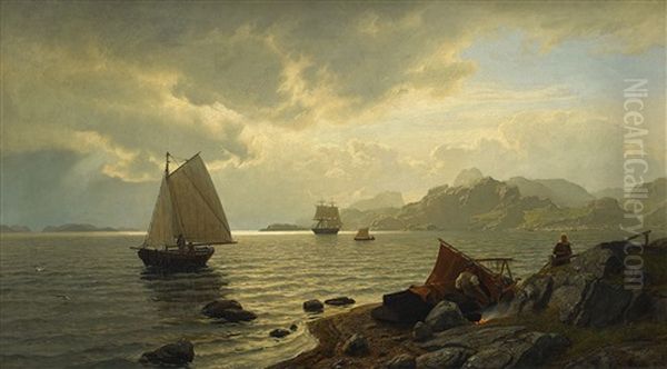 Norsk Kust by Hans Frederick Gude