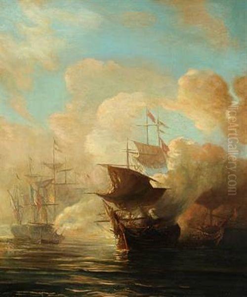 Naval Battle by Baron Jean Antoine Theodore Gudin