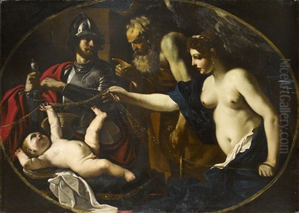 Eine Allegorie Mit Mars, Venus, Cupidus Und Chronos by  Guercino