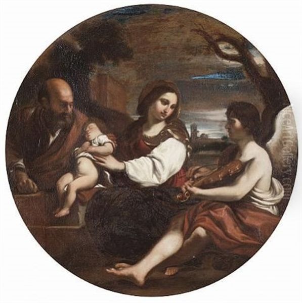 The Rest On The Flight Into Egypt by  Guercino