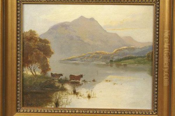 The Quiet River With Highland Cattle by Herbert Baker