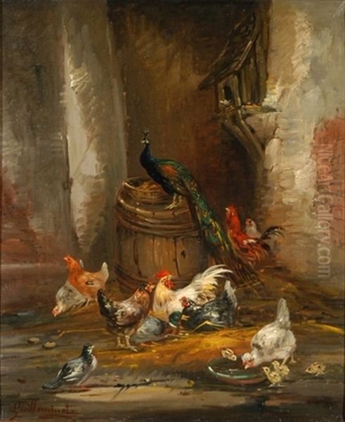 Stall Mit Huhnern Und Fasan by Claude Guilleminet