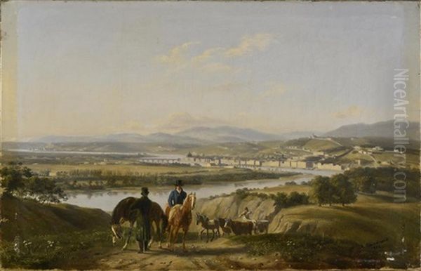 La Halte Des Cavaliers A L'approche De Lyon 1822 by Antoine Guindrand