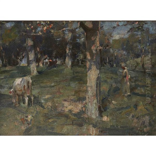 Cattle In Orchard by James Guthrie