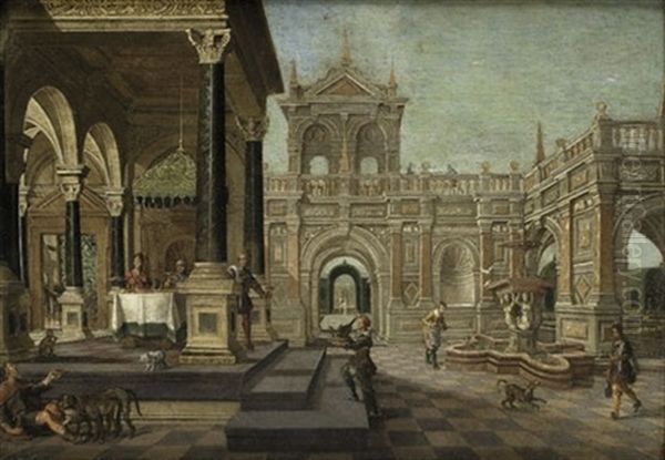 Feast In The House Of The Rich Man by Nicolas de Gyselaer