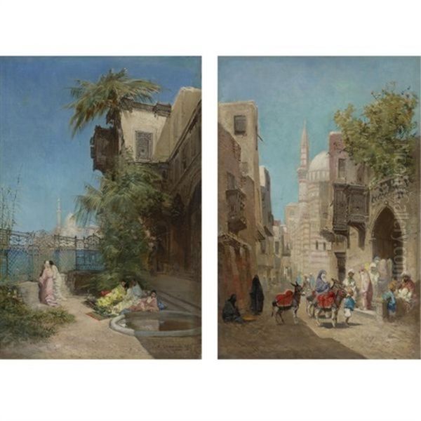 The Harem (+ Outside The Mosque; 2 Works) by Godefroy de Hagemann