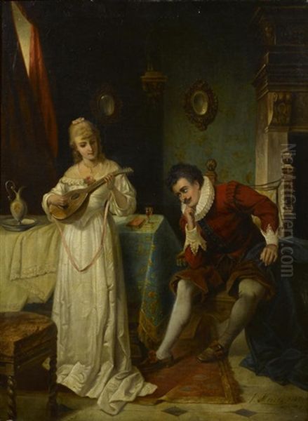 The Music Lesson Oil Painting - Joseph Haier