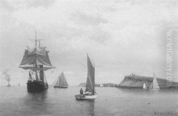 Sailing Vessels In The Harbour by William Formby Halsall