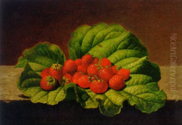 Strawberries On A Stone Ledge by William Hammer