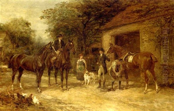 By The Stables by Heywood Hardy