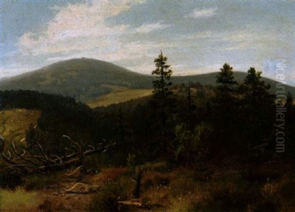 Blick Vom Forsthaus- Torfhaus Auf Den Brocken by George Jabin