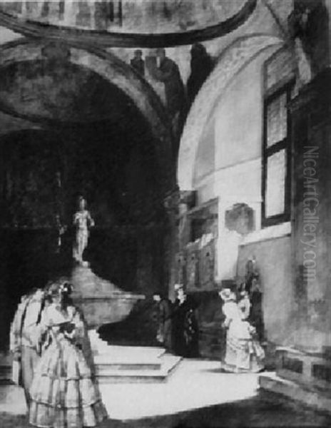 John Evenlyn's Visit To The Baptistry Of San Marco, Venice by Solomon Alexander Hart