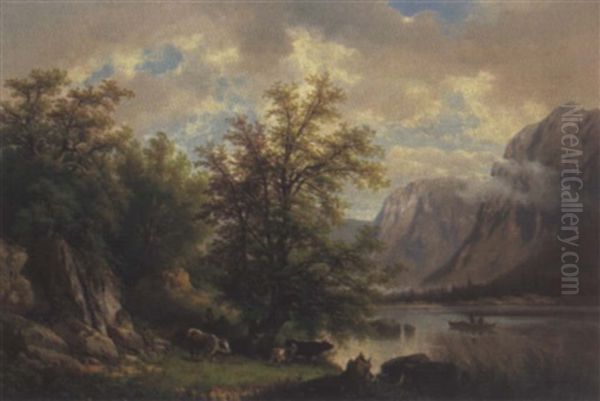 Nach Dem Regen, Motiv Vom Hallstattersee by Carl Hasch