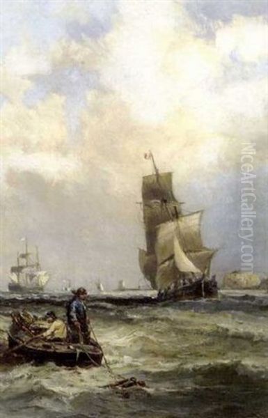 Vessels Leaving Portsmouth Harbour by Edwin Hayes