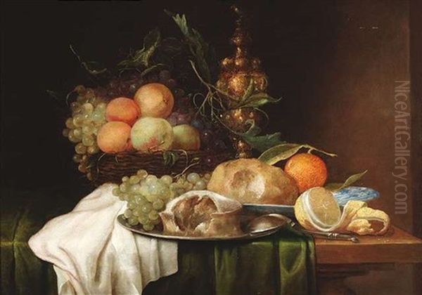 Fruhstucks-stilleben Mit Pastete, Brot, Fruchten Und Einem Prunkpokal by Willem Claesz Heda