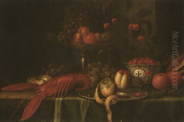 Nature Morte Au Homard Et Fruits by Jan Davidsz De Heem