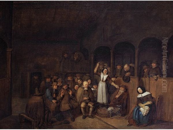 A Quakers Meeting by Egbert van Heemskerck the Elder