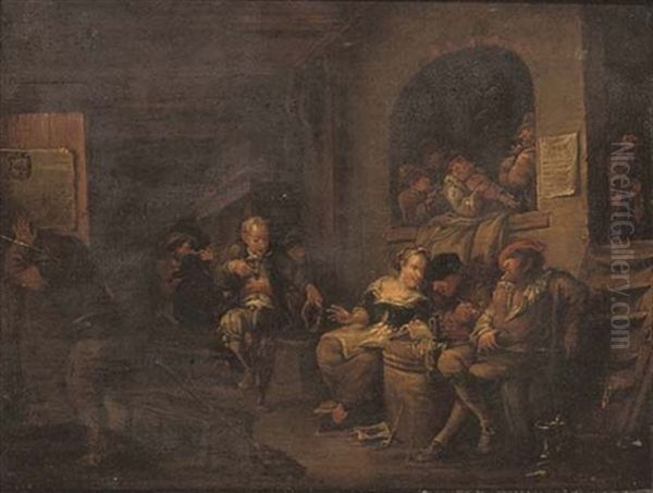 Peasants Drinking And Smoking In A Tavern by Egbert van Heemskerck the Elder