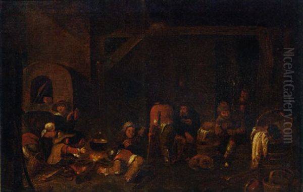 Peasants In A Kitchen by Egbert van Heemskerck the Younger