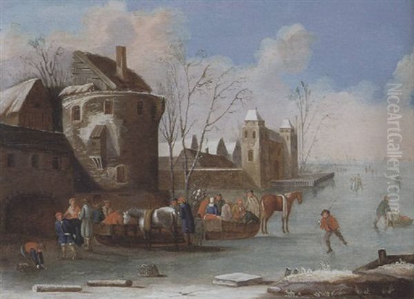 Winterlandschaft Mit Zugefrorenem Kanal by Thomas Heeremans