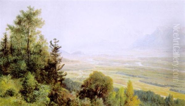 Blick Von Den Bergen Ins Tal Und Auf Die Stadt Salzburg by Anton Paul Heilmann