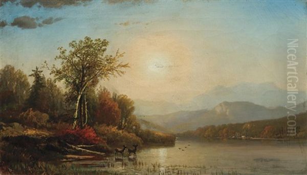 Hudson River Landscape by Joseph Antonio Hekking