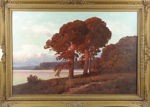 Markische Seenlandschaft Im Abendrot by Rudolf Hellgrewe