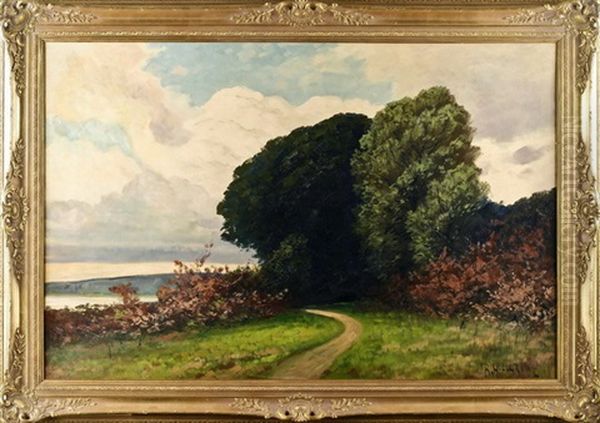 Bewaldete Landschaft by Rudolf Hellgrewe