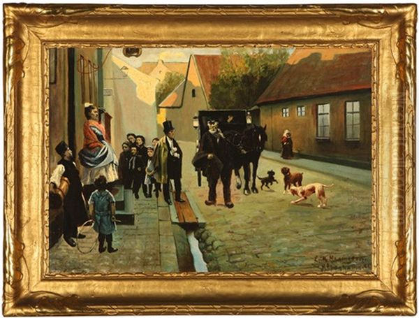 Figures On The Street, Copenhagen by Erik Ludwig Henningsen