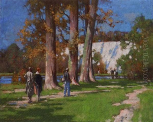 Figures Walking By A Lake by George Henry