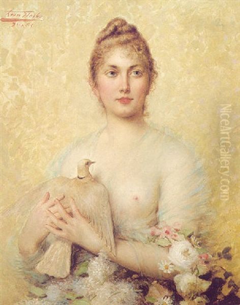 Lady With A Dove by Leon Herbo