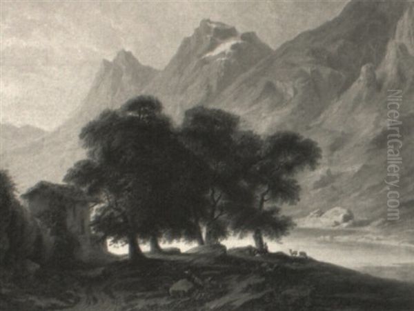 Gebirgssee Im Abendsonnenlicht by Hermann Herdtle