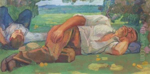 Le Repos by Jacques Elie Abraham Hermanjat