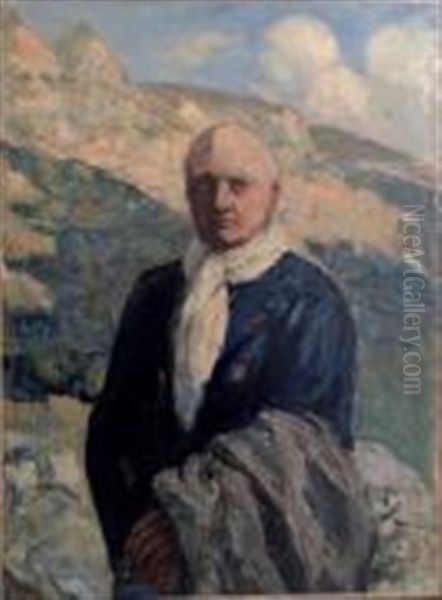 Autoportrait Devant La Sainte Victoire by Rene-Georges Hermann-Paul