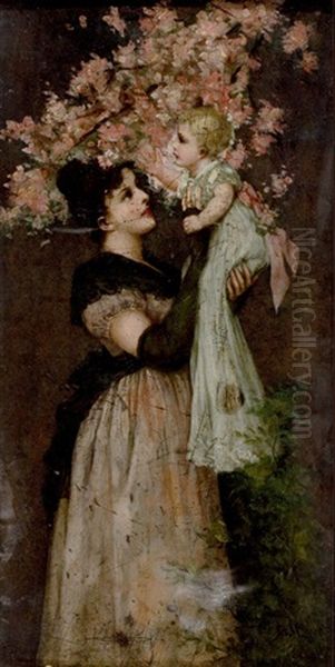 Mujer Con Nino (woman With Child) by Daniel Hernandez Morillo