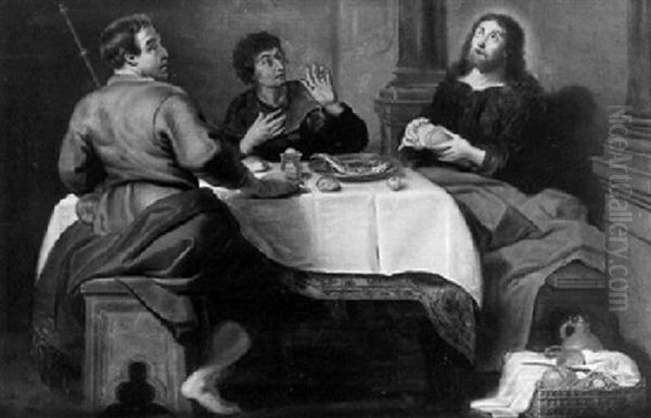 Le Christ De Les Pelerins D'emmaus by Willem van Herp the Elder