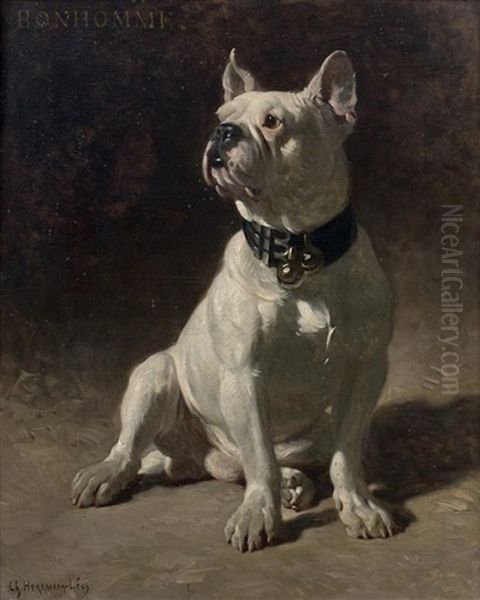 Portrait Du Bouledogue Bonhomme by Charles Herrmann-Leon