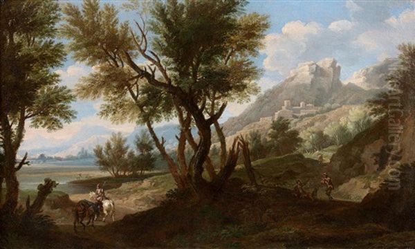 Paysage Romain Anime De Cavaliers by Jacob De Heusch